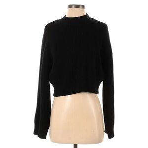 Long sleeve knit black turtleneck mock neck sweater cropped crop wild honey
